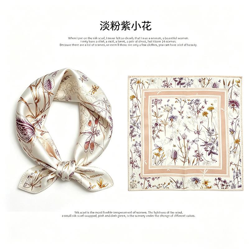 [111 mulberry silk] Korean version of classic cashew nut flower bag headscarf, small square scarf, shirt, suit, thin silk silk scarf