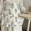 with Pocket Korean Style Apron Fashion Kitchen Cafe Baking Apron Floral Plaid Half Apron  Man Woman