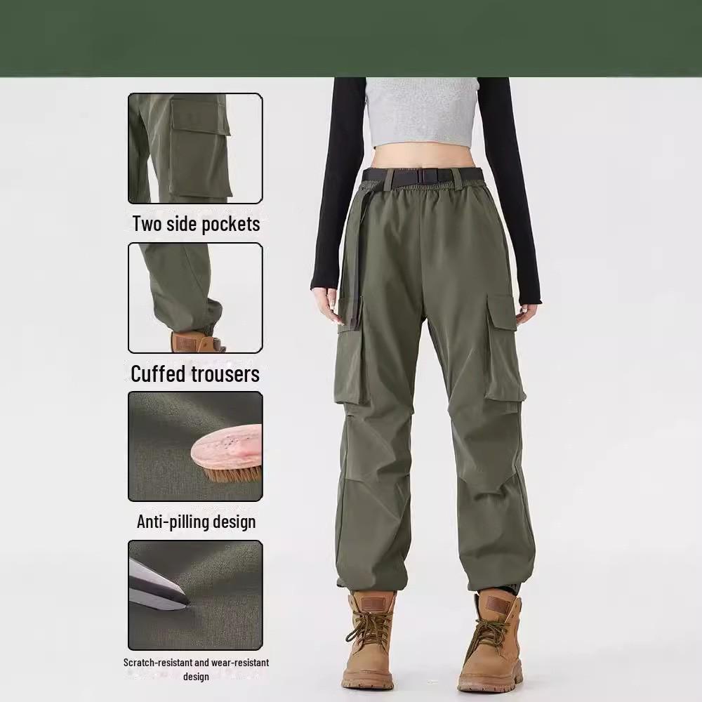 "Wind & Waterproof Outdoor Soft Shell Pants for Men & Women - Autumn/Winter, Fleece-Lined, Perfect for Hiking & Leisure Activities"