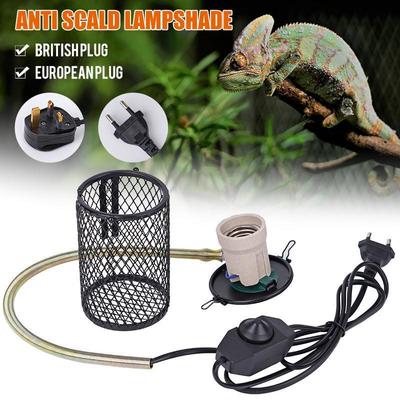 220V Reptile Heat Lampshade Pet Heater Lamp Guard Timeable Anti-Scalding Preservation Infrared Ceramic Heat Lamp Lizard Turtles