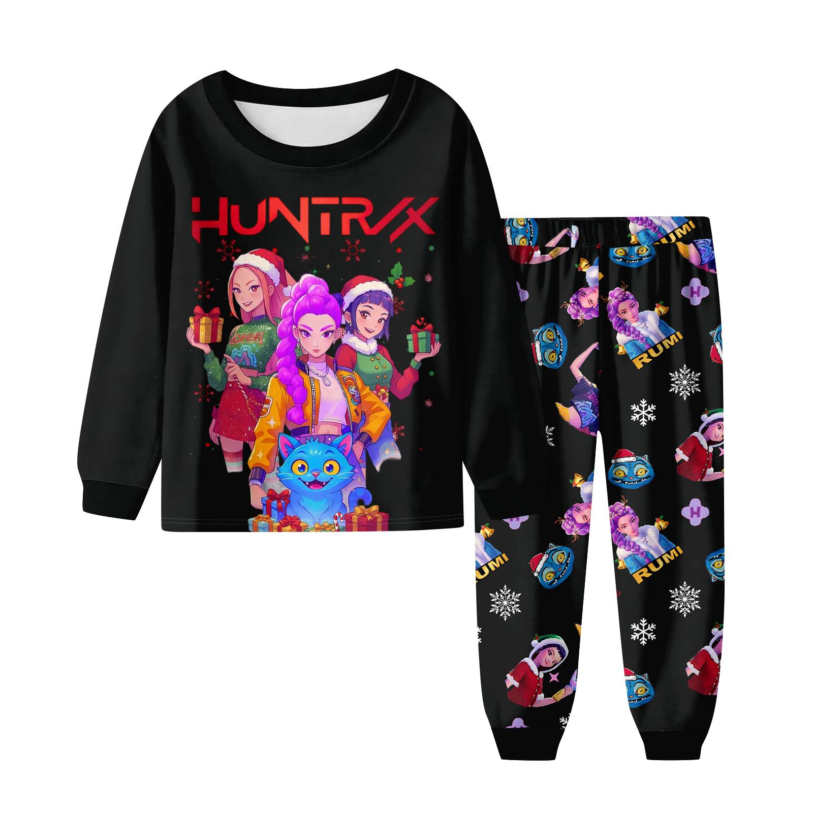 

Children s Fashion Suit Skirt Round Neck Long Sleeve Top Pants 110 чорний