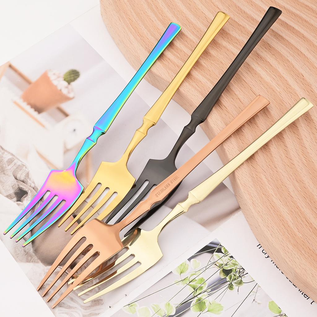 24Pcs Creative Gold Tableware Dinnerware Set Knife Fork Coffee Spoon Cutlery Set Stainless Steel Flatware Western Silverware