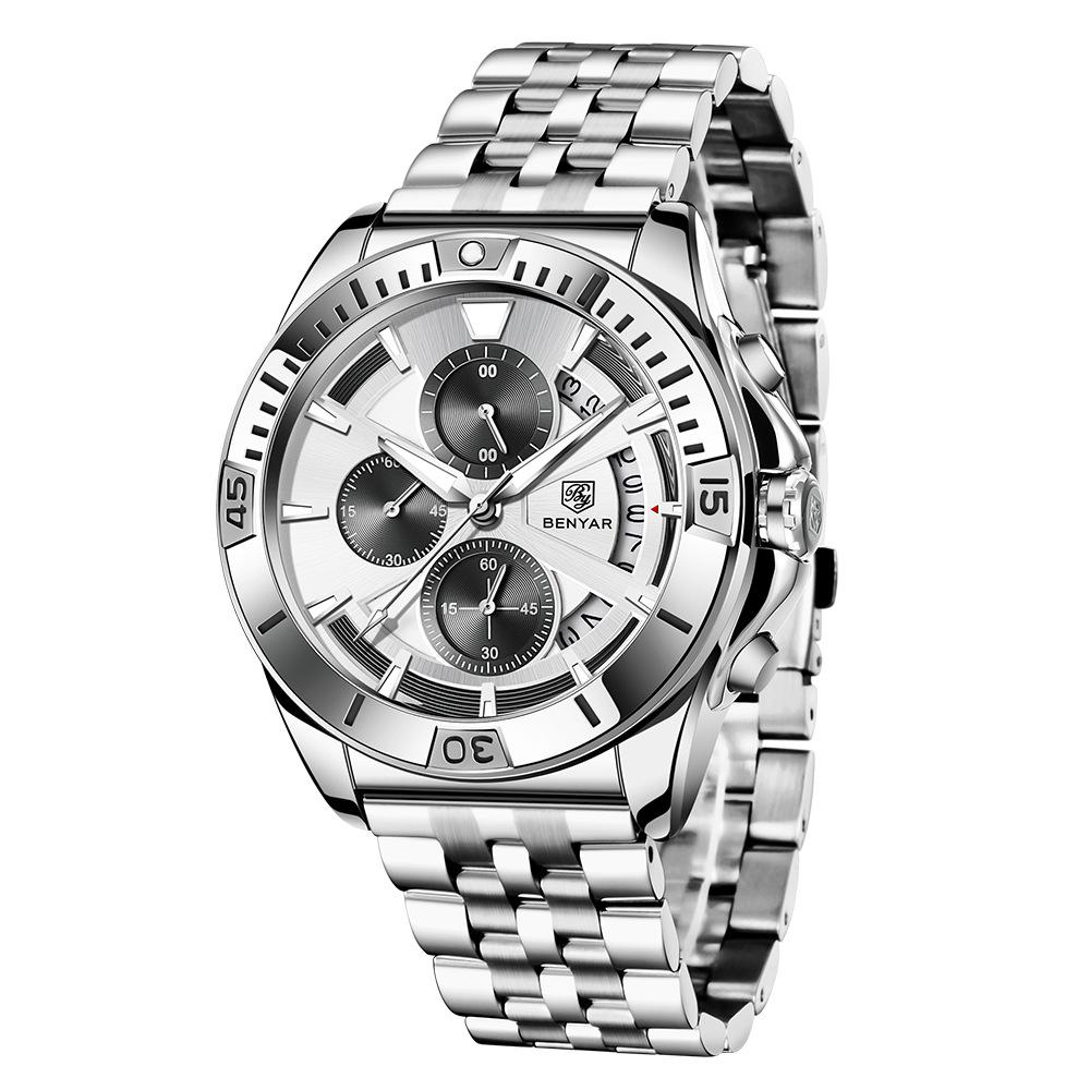 BENYAR Men's Quartz Multifunctional Waterproof Luminous Watch 5180