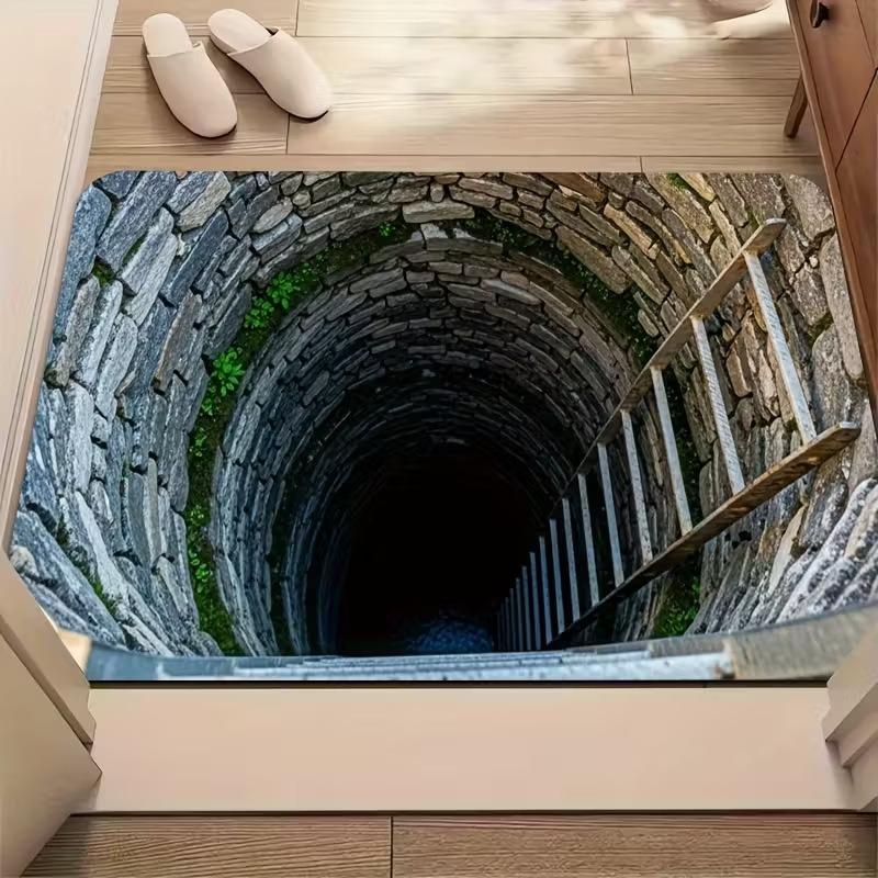 3D Optical Illusion Non-Slip Door Mat Machine Door Entryway Washable Bathroom Bedroom Camping Yoga Durable Floor Mat Laundry