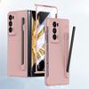 Luxury Armor Case for Honor Magic V2 Matte with Pen Skin Feel Transparent Screen and Solid Color Back Shockproof Hard Plastic Cover