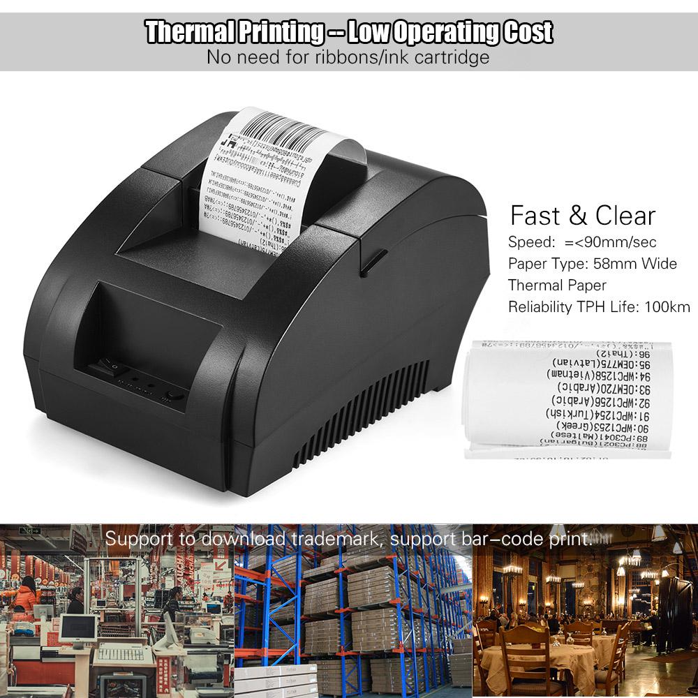 POS-5890K 58mm USB Printer Receipt Bill Ticket POS Cash Drawer Restaurant Retail Printing
