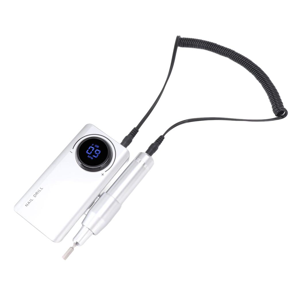 Electric Nail Drill Machine 35000RPM LED Display Rechargeable Nail Polishing Grinding Machine