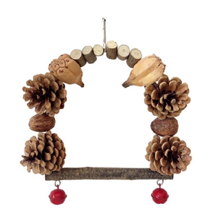 Bird Parrot Perch Naturally Bird Swing Multiple Functional Wood Perch for Bird