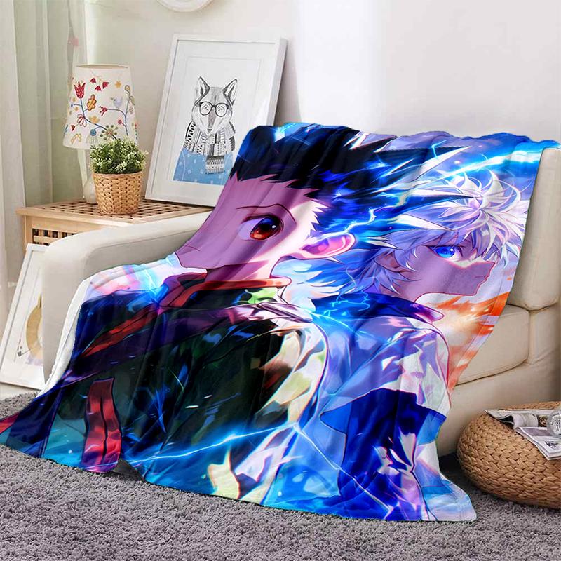 HXH Hunter X Hunter GON FREECSS Killua Zoldyck Cartoon Anime Flannel Blanket,Soft Throw Blanket for Home Bedroom Bed Sofa Gift