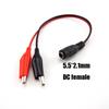 25CM DC Male Female To Alligator Clip Cable Plug Power Plug Connector Adapter Wire DC 5.5*2.1mm Crocodile Test Leads