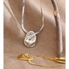 Eetit 2026 Stainless Steel Metal Hammer Geometric Pendant Necklace Distinctive Snake Chain Women Waterproof Jewelry High Quality