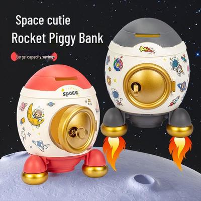 Raketen-Sparschwein DIY Kinder-Kartenhalter Spielzeug mit Kreativen Stickern - Großes Fassungsvermögen für Einzahlungen und Abhebungen