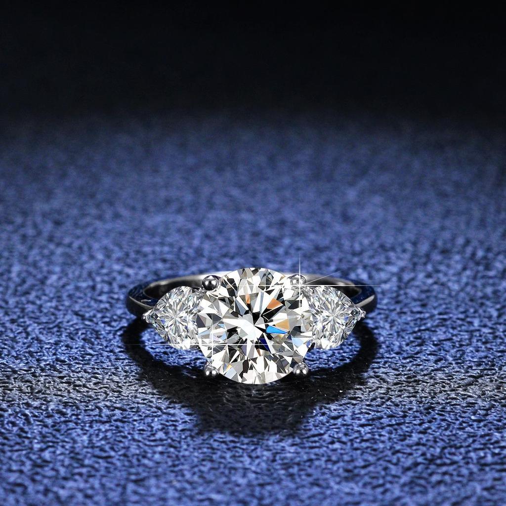 9mm S925 Sterling Silver 3 Carat Moissanite Wedding Ring D VVS1 Exquisite Luxury Fine Jewelry For Women