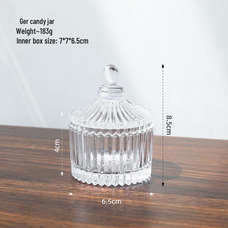 European Crystal Candy & Jewelry Glass Storage Box with Lid