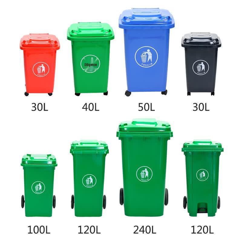 Heavy-Duty Outdoor Waste Bin with Lid and Wheels