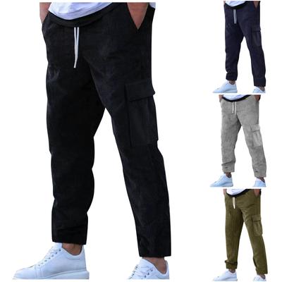 Corduroy Trousers Sweatpants Loose Straight Multi Pocket Men'S Casual Pants
