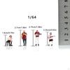 4x 1/64 Scale Miniature Figures Painted Scenes DIY Projects Sand Table Decoration Micro