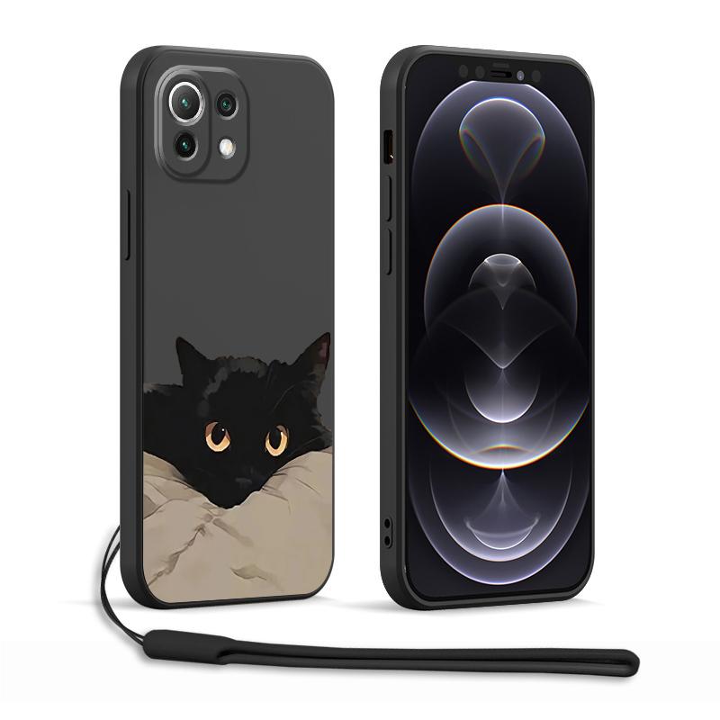Case for Xiaomi Redmi A1 K60 K40 14C 13C 12C 9 8 10 A2 A3x Phone Cover Cartoon Black Cat Fashion