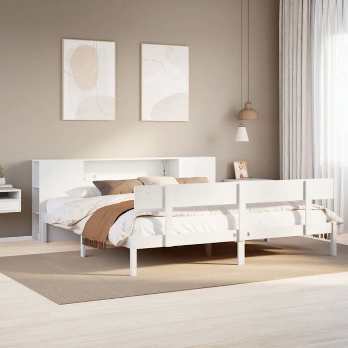 VidaXL Bunk Bed Without Mattress White 180x200 Cm Solid Pine Wood, Bed, Bedroom Furniture, Bed with Storage, 3321781