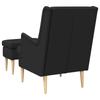 Armchair with Footstool 2 pcs. Black Fabric