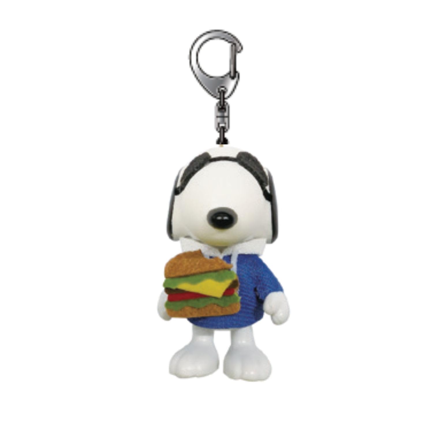 

Ushikubo Kogei Snoopy Food Series Costume Keychain, Hamburger, Approx. 60mm H x 33mm W x 42mm H (SN-385)