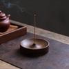 Black Walnut Solid Wood Incense Holder Stick Handmade Tea Ceremony Round Incense Burner Agarwood Tray Holder Home Decoration