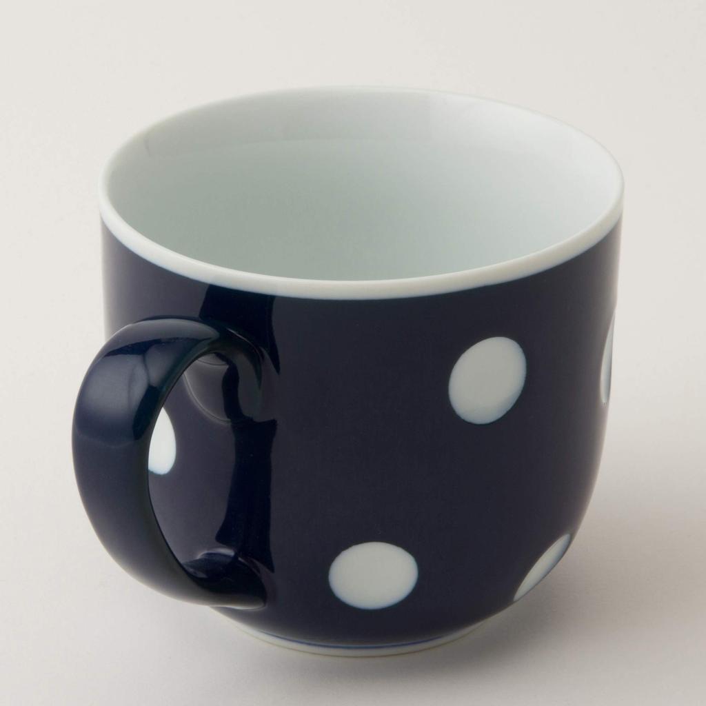 Nishikai Pottery Hasami Ware Polka Dot Nega 40509 "Essence" Nega-Posi Mug, (Blue),