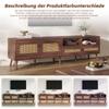 TV Ständer, Lowboard TV Board 2 2 Schublade, Offene Staufächer, TV-Schrank Landhausstil Sideboard, Wohnzimmer Esszimmer, 200cm, Braun
