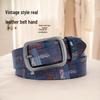Zhenhao Vintage-Style Leather Belt with Alloy Pin Buckle for Men & Women: Trendy Hip Hop Fashion Accessory.