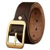 Purely Handmade American Brass Leather Retro Old Simple Tooling Jeans Belt Belt, Men'S Models
