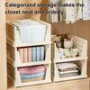 מגירת אחסון ניתנת לערימה סל אחסון מתקפל מפלסטיק מיכל אחסון רב תכליתי מארגן לארון בגדים חדר שינה חדר כביסה