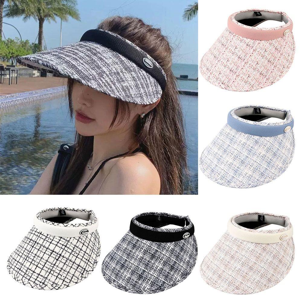 

Retro Sun Hat Sun Protection Empty Top Hat Summer Beach Cap чорний