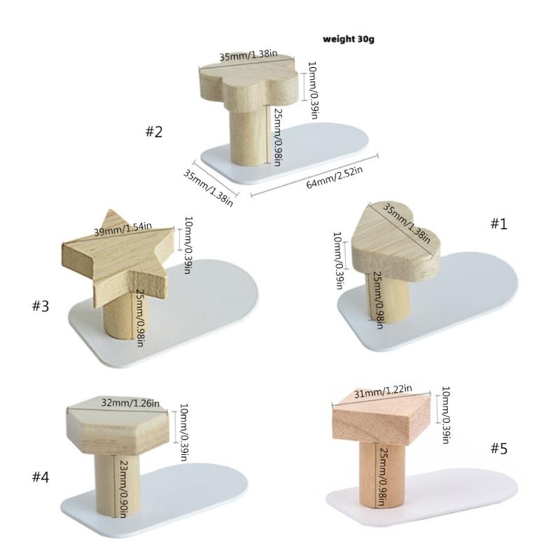 Wood Wall Hook Hanger Wall Mounted Hook Heart Star Hexagon Flower Metal Hooks