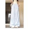 Pantaloni a gamba larga traforati con inserti in pizzo da donna estivi a vita alta con senso del design larghi sottili drappeggiati casual