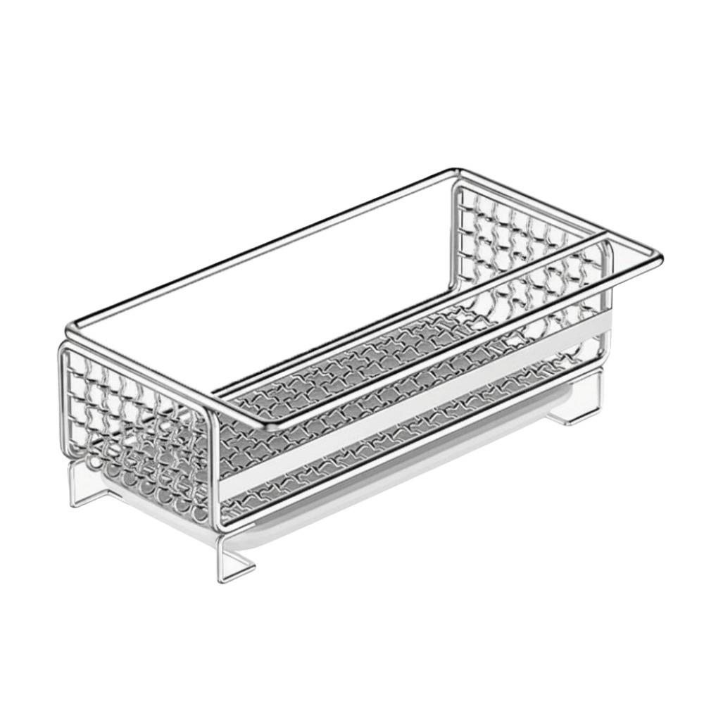Space Saving Sink Drain Basket Wall Mounted Sponge Hanging Rack Kitchen Storage Holder Bathroom