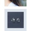Fashion Hollow Triangle Geometric Stud Earrings For Women Simple White Gold Plated Ear Jewelry