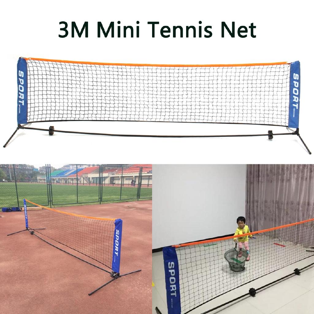 Tennis Net & Post Set Racquet Sports Network Net Portable Frame Badminton Beach 3 Meter Volleyball Training Net Mesh