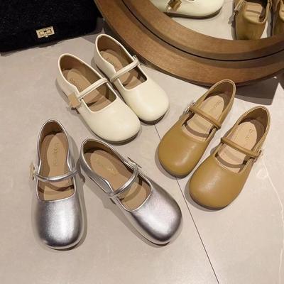 Scarpe Mary Jane da donna stile retrò francese con gonna, tacco basso, punta tonda, bocca leggera, versatili, scarpe piccole in pelle, novità estate 2024