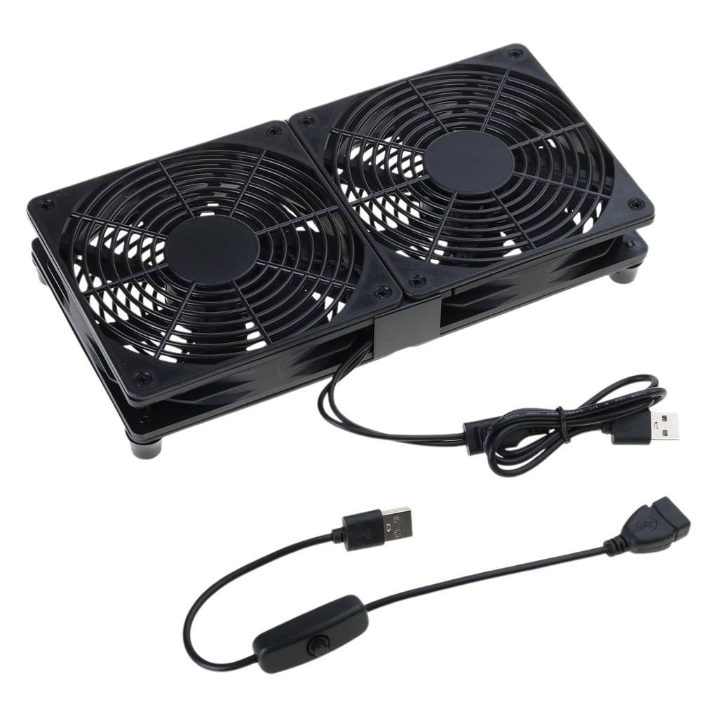 USB Powered Cooling Fan Stand 120mm for Router Rack DIY Audio Video Network Cabinet Server Workstation Mining Machine Laptop Cooler