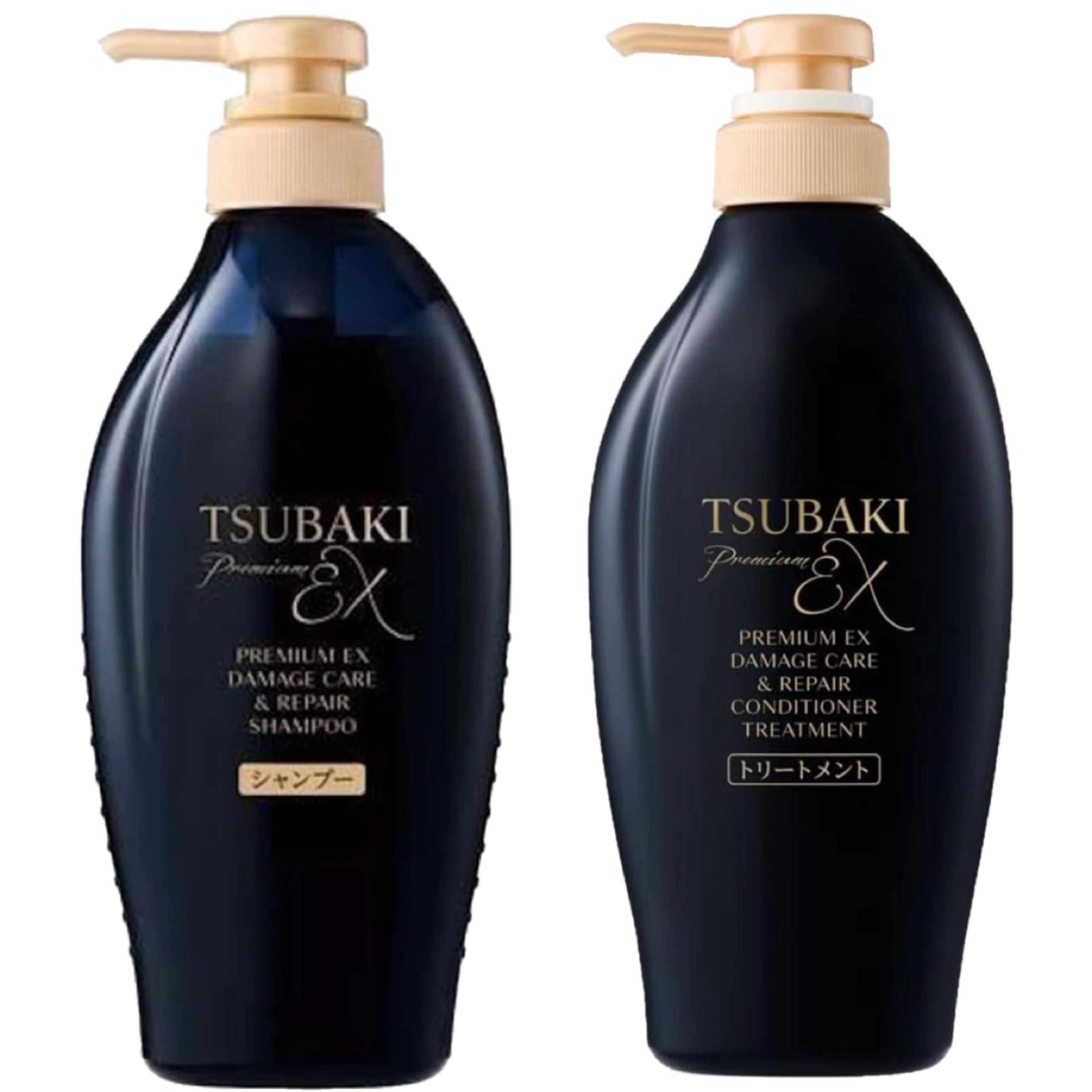 [Set Purchase] TSUBAKI Premium EX Intensive Repair Shampoo & Treatment Conditioner Set (450ml + 450ml) Damage Care Ion Repair Shiny Hair Black TSUBAKI