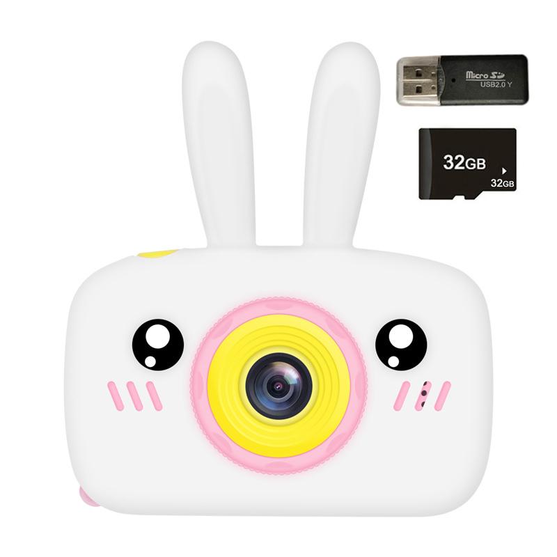 Non-Toxic New Mini Cartoon Rabbit Camera 2 Inch Hd Screen Educational Children Toys Portable Video Digital Camera Slr Camera For Kid Gifts