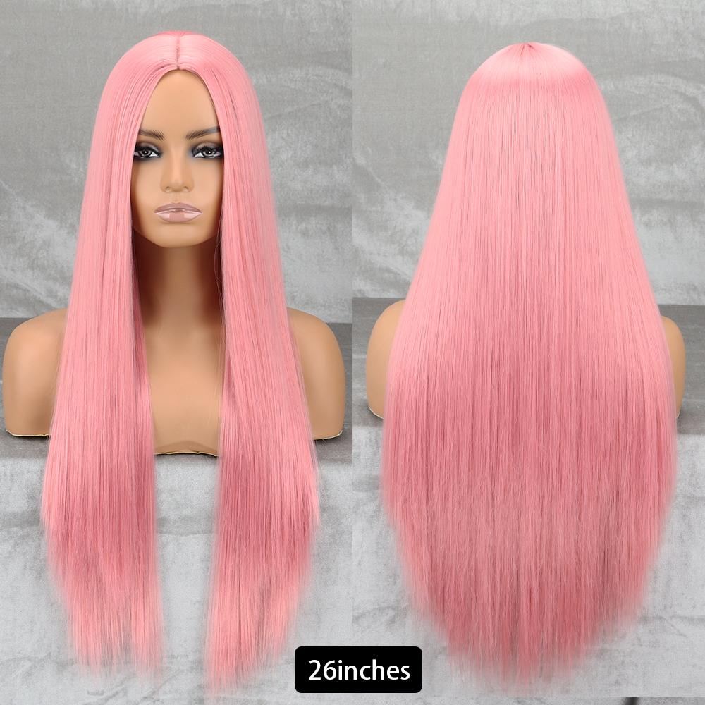 Long Straight Wig With Bangs Natural White Hair Wigs Synthetic Heat Resistant Wigs For Girls Daily Party Use