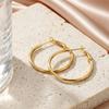 Simple Trendy 18K Gold Plated Hoop Earrings for Women Stainless Steel Large Circle Earrings Classic Piercing Jewelry Gifts
