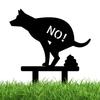 "No Dog Poop" Metal Sign No Pooping Warning Yard Sign Garden Stake Outdoor Waterproof Warning For Pet Owners Prevent Pollution