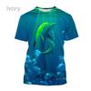 Nové tričko s 3D potiskem delfína Módní duhové kreslené tričko s delfínem Pánské/Dámské Hip Hop Harajuku
