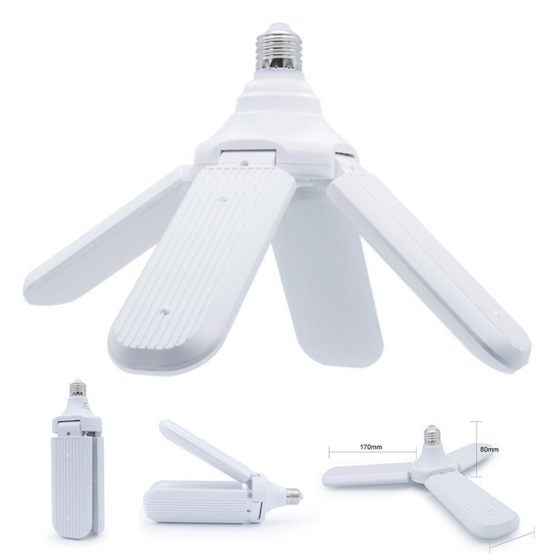 LED Bulb E27 220V Industrial Adjustable Foldable Fan Blade Light SMD2835 Home Decor Lamp Workshop Garage Lighting 30W 45W 60W