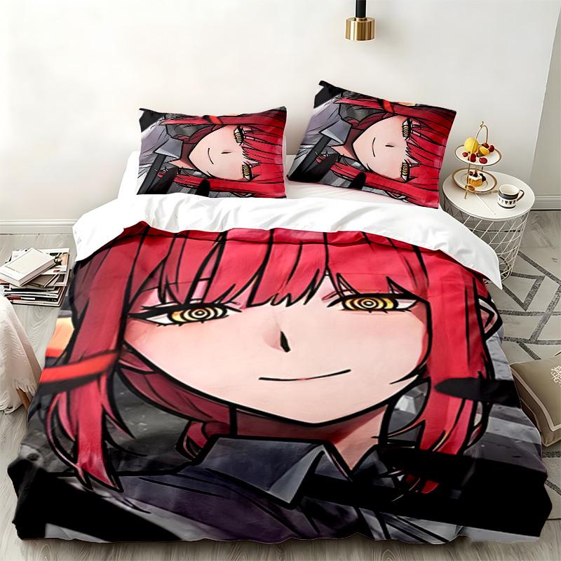 Chainsaw Man 3pc Set Perfect for Bedroom Use Comfortable Bedding Set Includes a Duvet Cover and Two Pillowcases Ideal Birthday or Christmas Gift