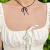 FANTASTIC PLANET Ribbon Beads Necklace (BLACK)