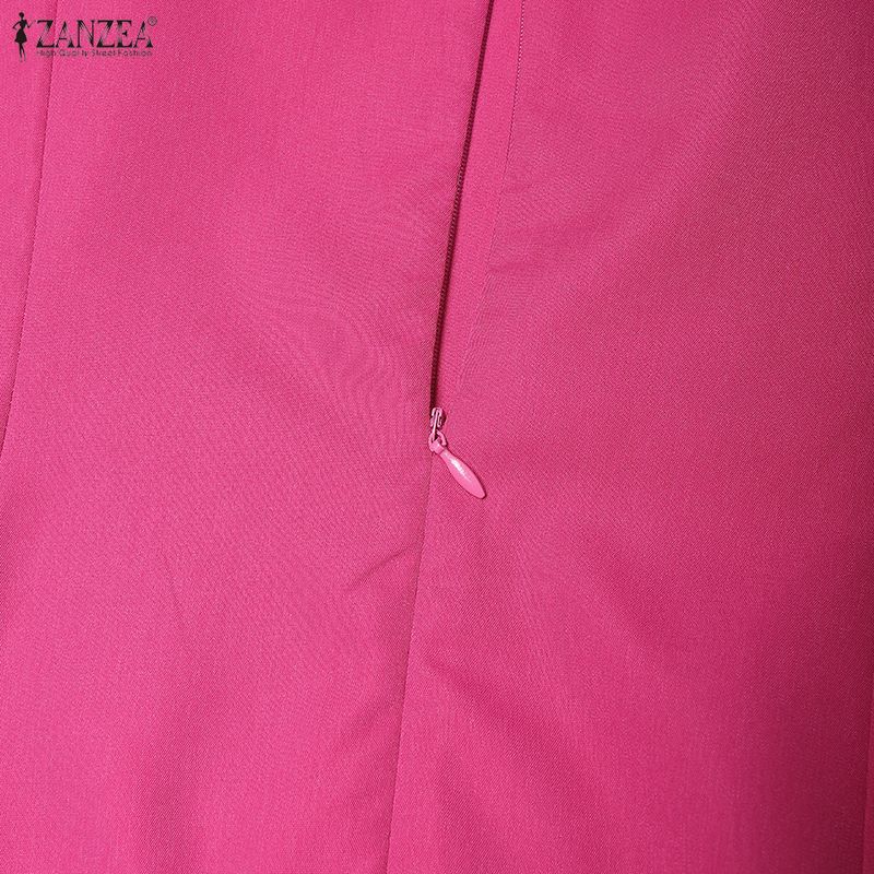 ZANZEA Lässiges Sommerkleid mit Rundhalsausschnitt und kurzen Ärmeln für Damen