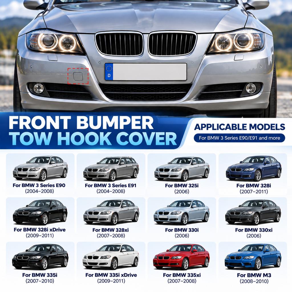 Car Front Bumper Tow Hook Eye Cover Cap Painted For BMW 3 Series E90 2005-2008 E91 325i 328i 330xi Accessories OE# 51117167575